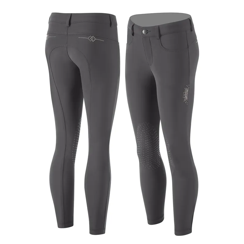 Animo Nailos Knee Grip Junior Girls Breeches - Grigio - 8yrs